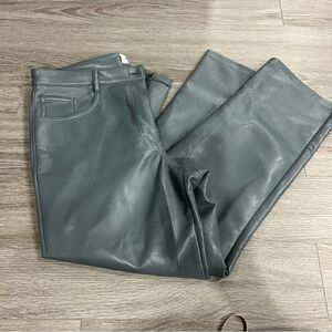 Wilfred Aritzia Faux Leather Pants 12 Green Melina